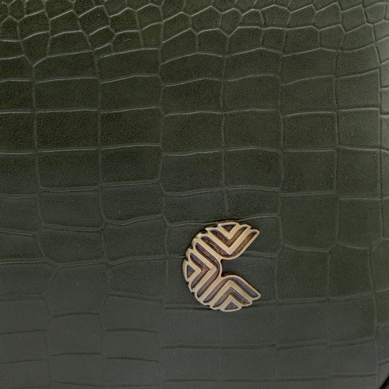 Carrie LuxeCroco Olive Green Laptop Bag – Premium Professional Companion - Image 3