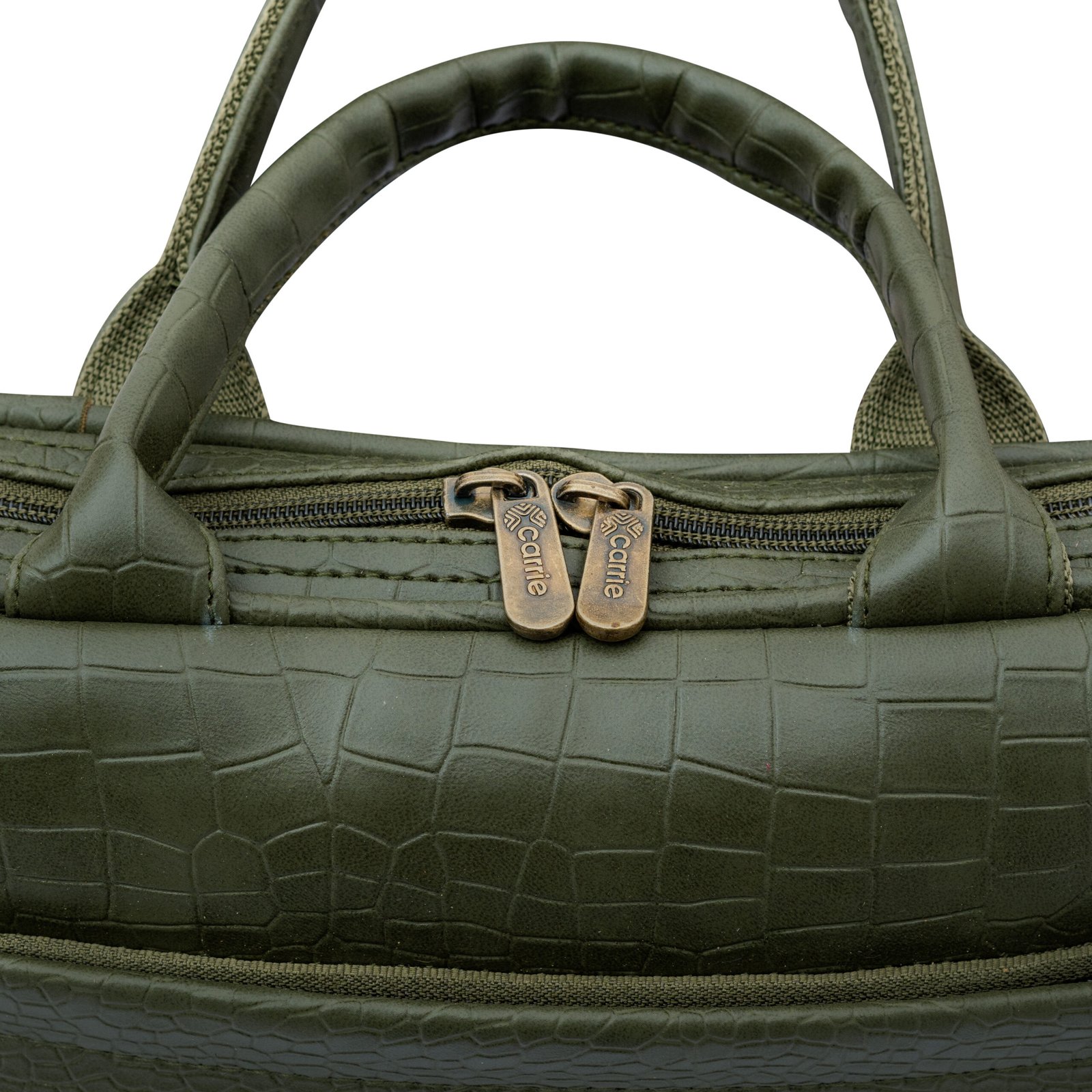 Carrie LuxeCroco Olive Green Laptop Bag – Premium Professional Companion - Image 6