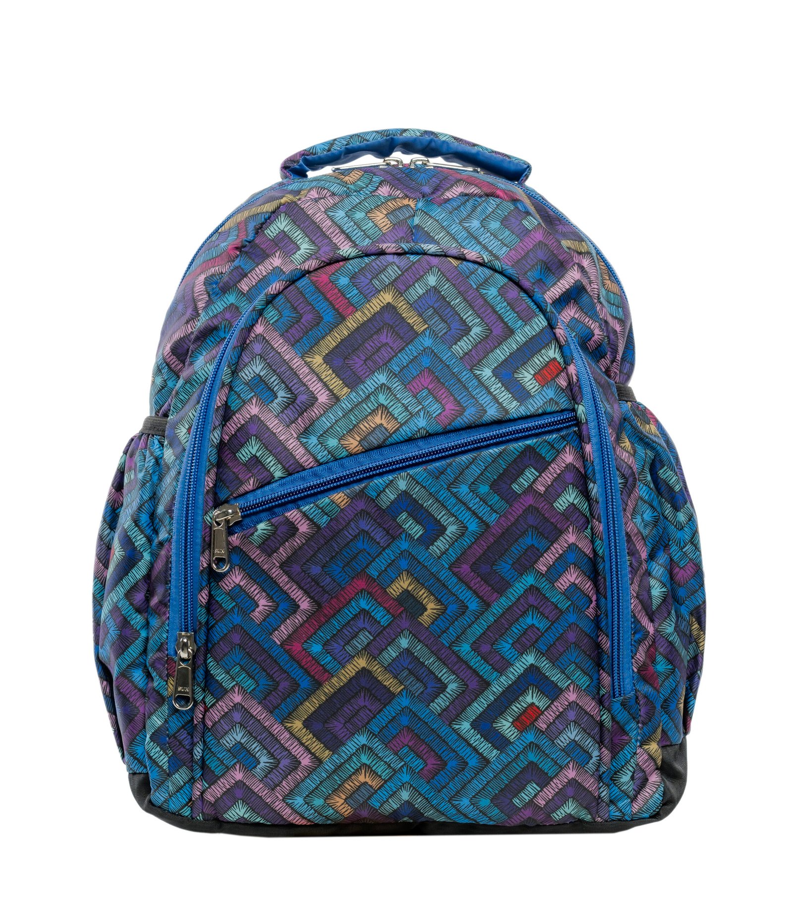 Carrie Illusion Backpack – Blue Geometric Everyday Pack - Image 2