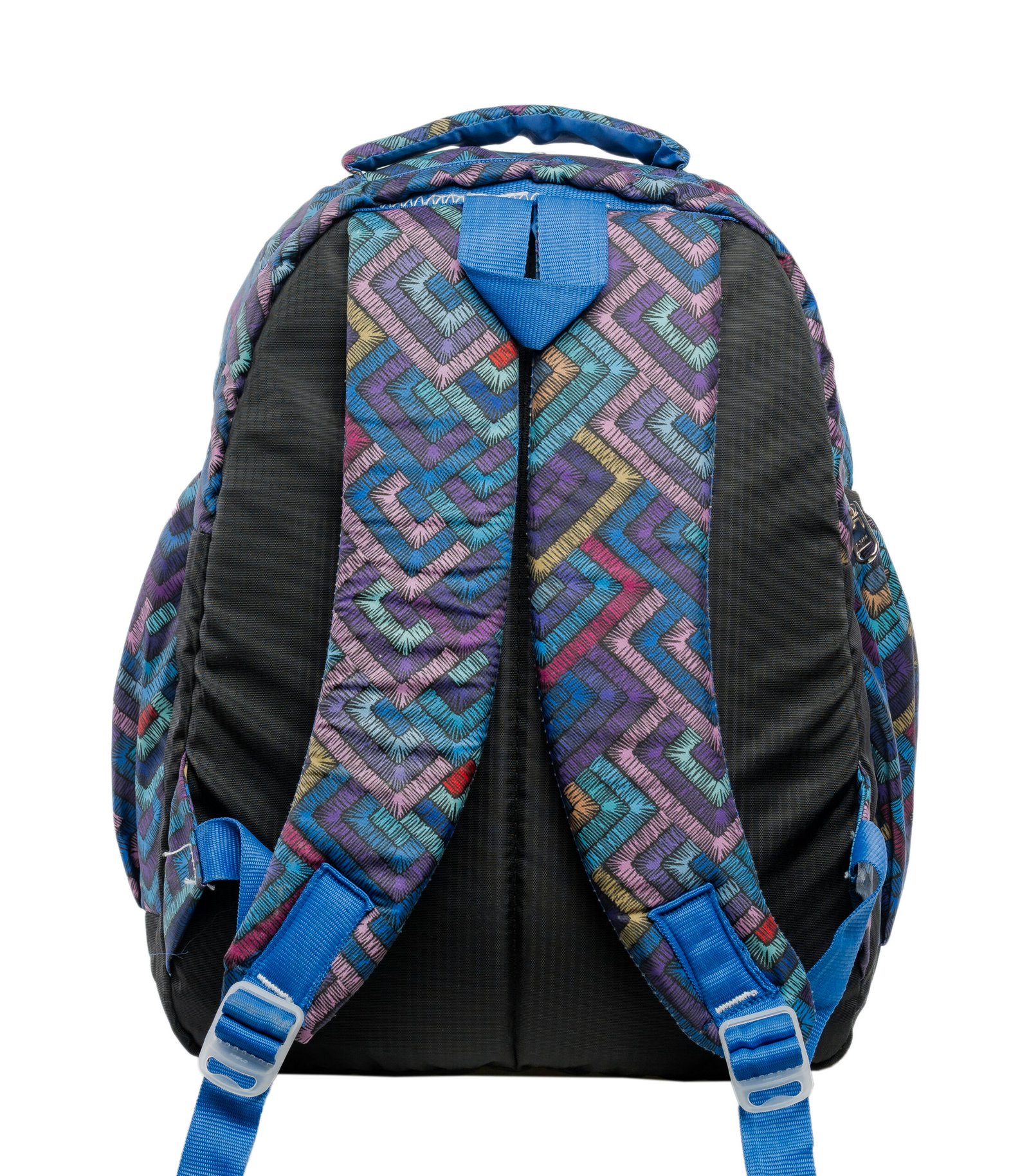 Carrie Illusion Backpack – Blue Geometric Everyday Pack - Image 3