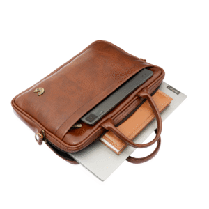 Carrie LuxeCroco Brown Laptop Bag – Classic Executive Companion