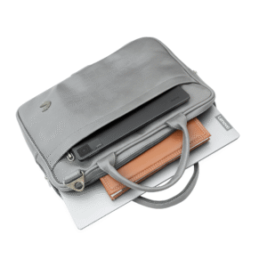 Carrie LuxeCroco Grey Laptop Bag – Elegant Professional Companion