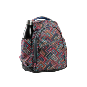 Carrie Illusion Backpack – Red Geometric Everyday Pack