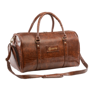 Carrie LuxeCroco Brown Duffle Bag – Premium Travel Companion