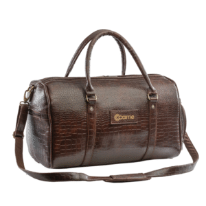 Carrie LuxeCroco Chocolate Duffle Bag – Premium Travel Essential