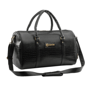 Carrie LuxeCroco Black Duffle Bag – Premium Travel Companion