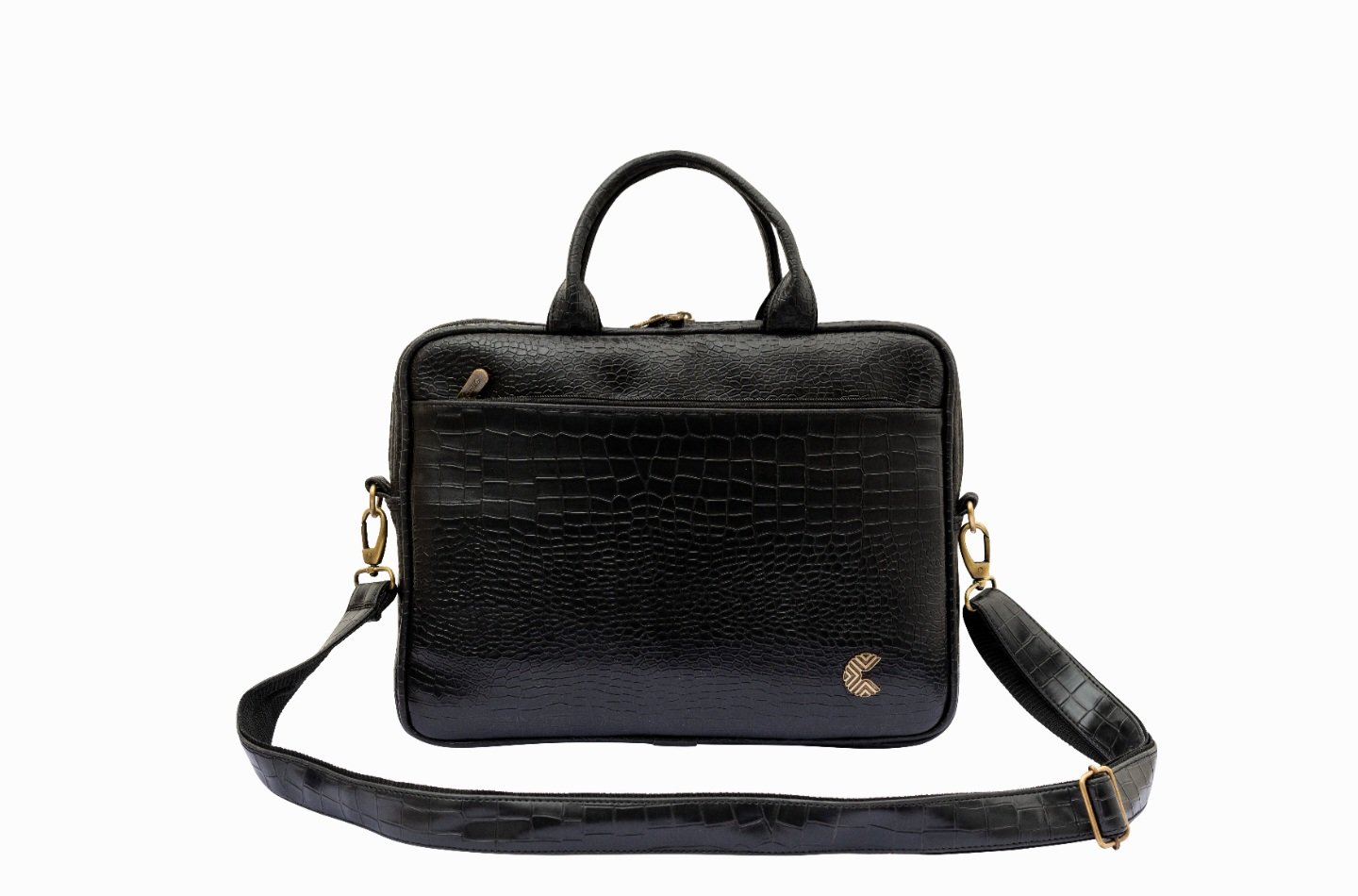 Carrie LuxeCroco Black Laptop Bag – Professional Sleek Organizer - Image 3