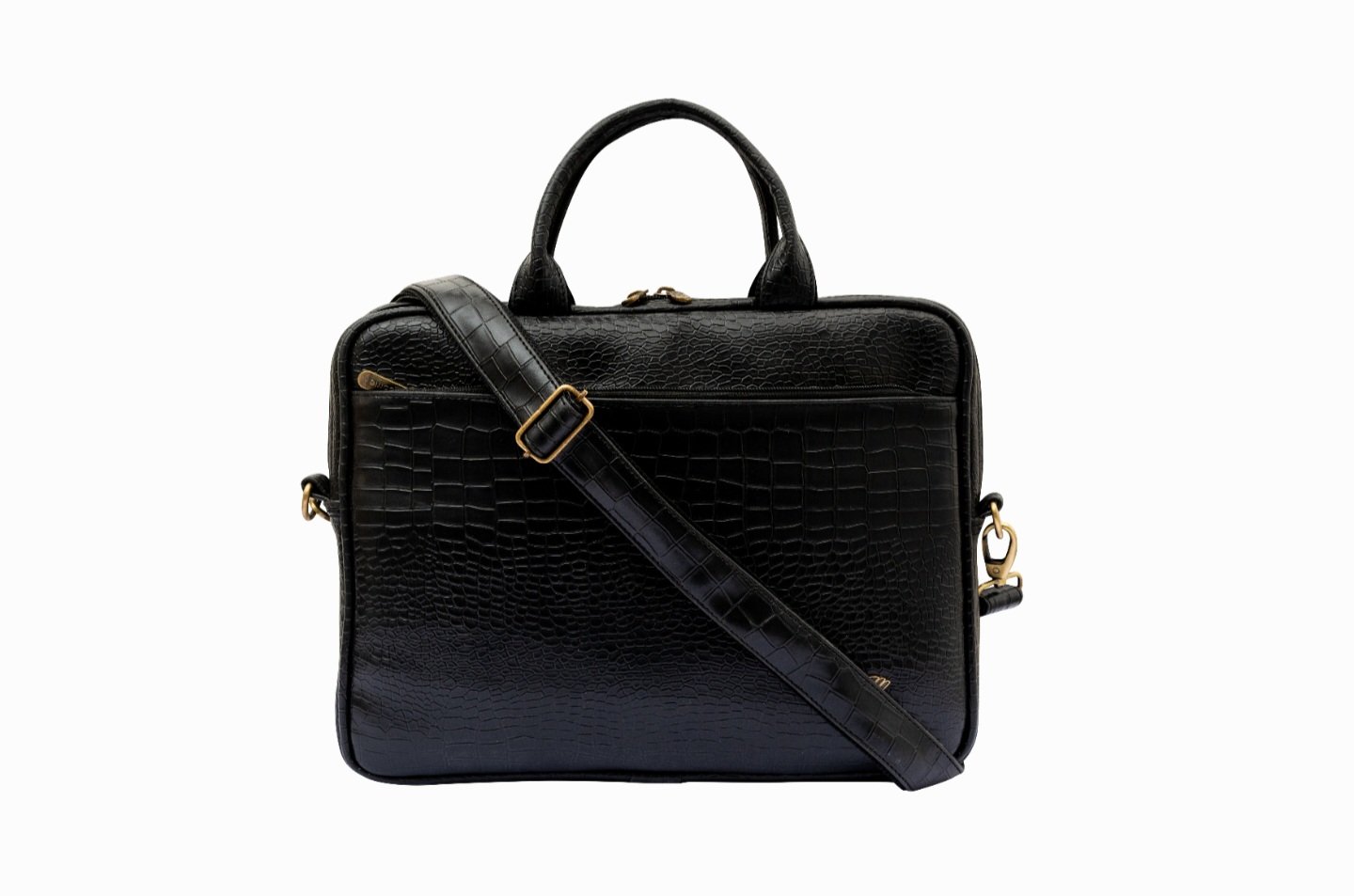 Carrie LuxeCroco Black Laptop Bag – Professional Sleek Organizer - Image 4