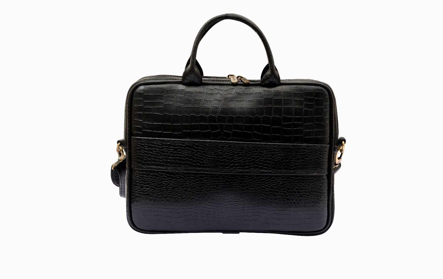 Carrie LuxeCroco Black Laptop Bag – Professional Sleek Organizer - Image 8