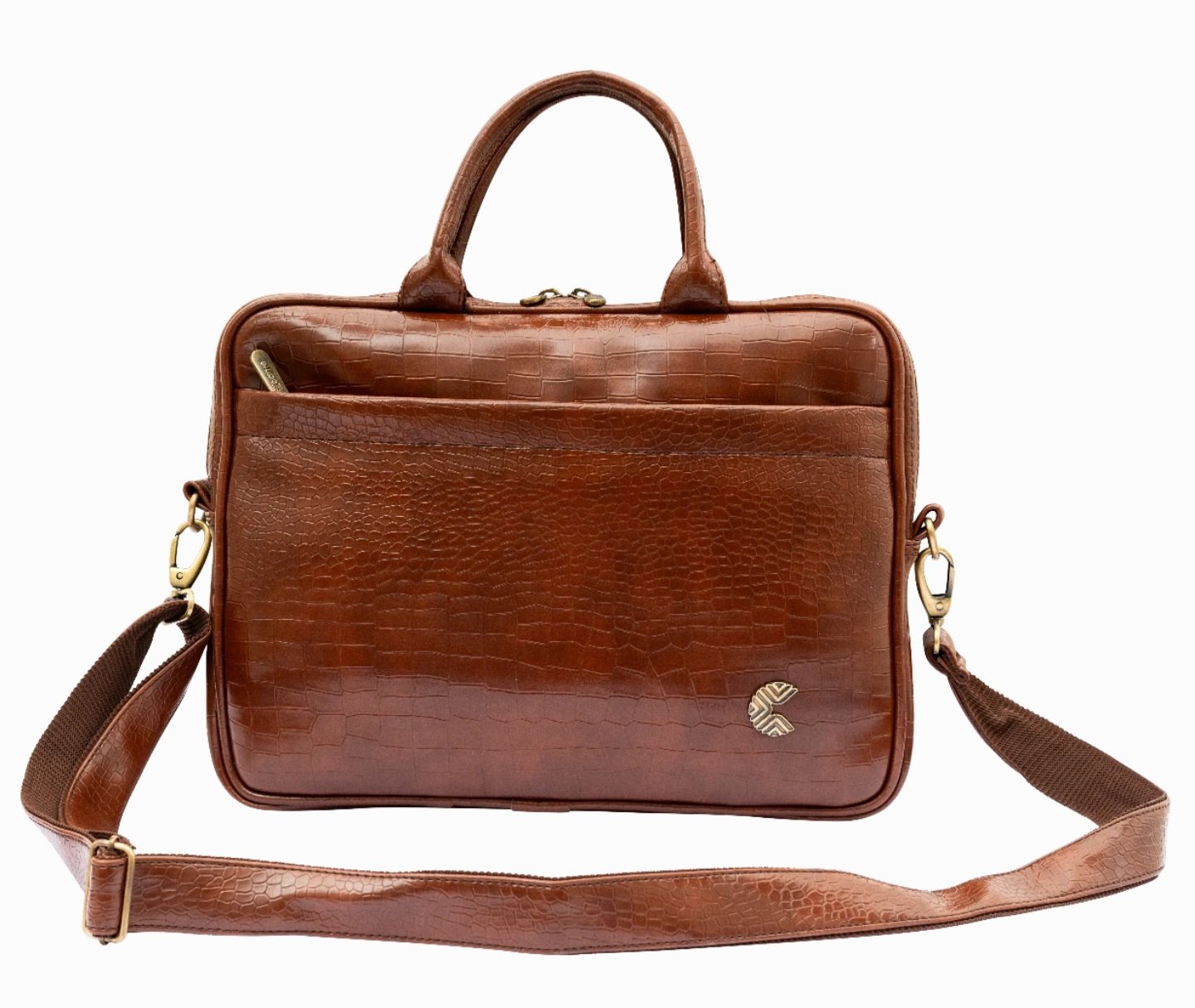 Carrie LuxeCroco Brown Laptop Bag – Classic Executive Companion - Image 4