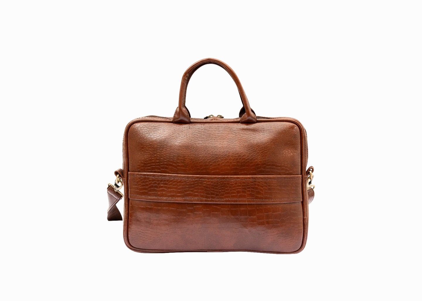 Carrie LuxeCroco Brown Laptop Bag – Classic Executive Companion - Image 5