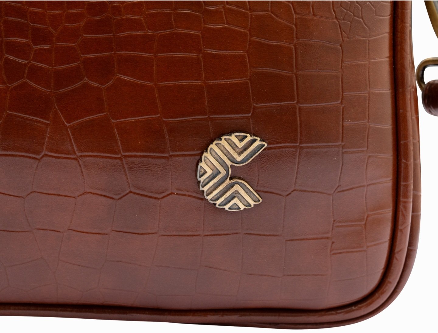 Carrie LuxeCroco Brown Laptop Bag – Classic Executive Companion - Image 7