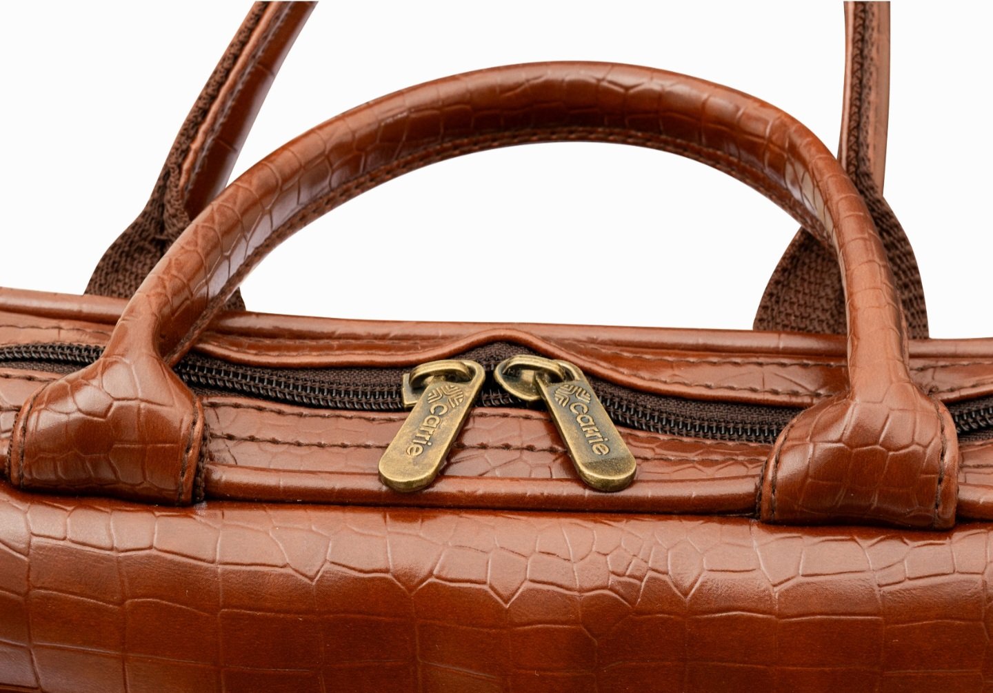 Carrie LuxeCroco Brown Laptop Bag – Classic Executive Companion - Image 8