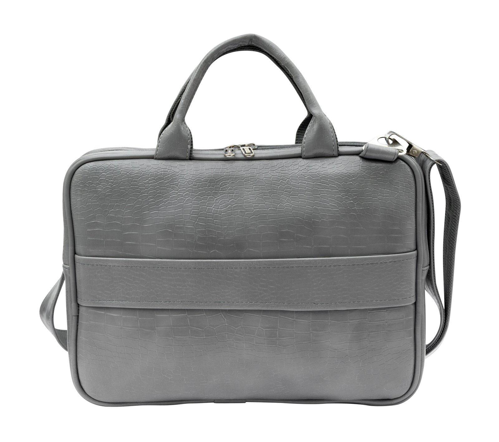 Carrie LuxeCroco Grey Laptop Bag – Elegant Professional Companion - Image 4