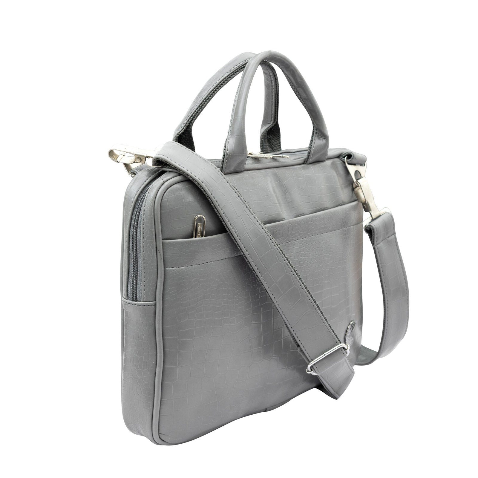 Carrie LuxeCroco Grey Laptop Bag – Elegant Professional Companion - Image 5